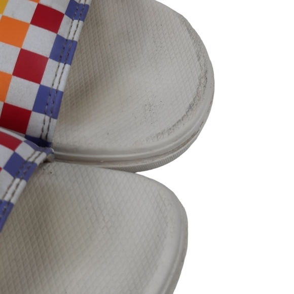 Vans La Costa Rainbow Checkerboard Slides Size 5 Youth Unisex Kids - Picture 7 of 10